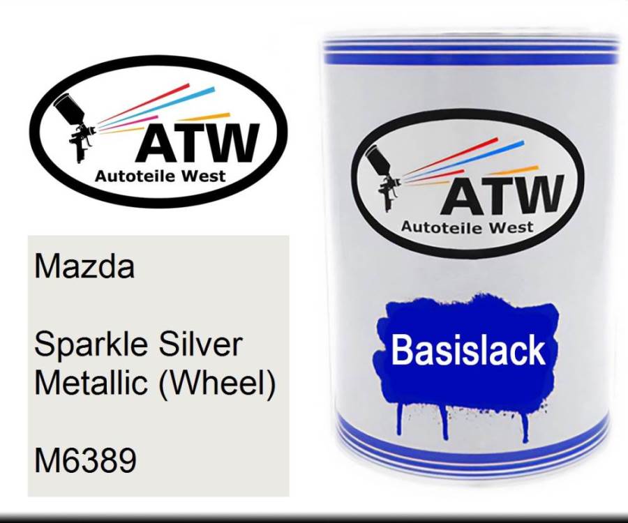 Mazda, Sparkle Silver Metallic (Wheel), M6389: 500ml Lackdose, von ATW Autoteile West.